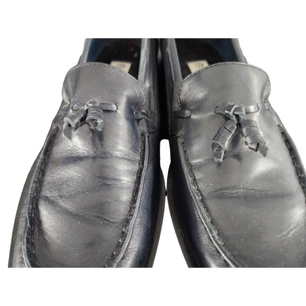 Etienne Aigner Gotham leather loafers dark blue‎ with tassles, size 7.5M